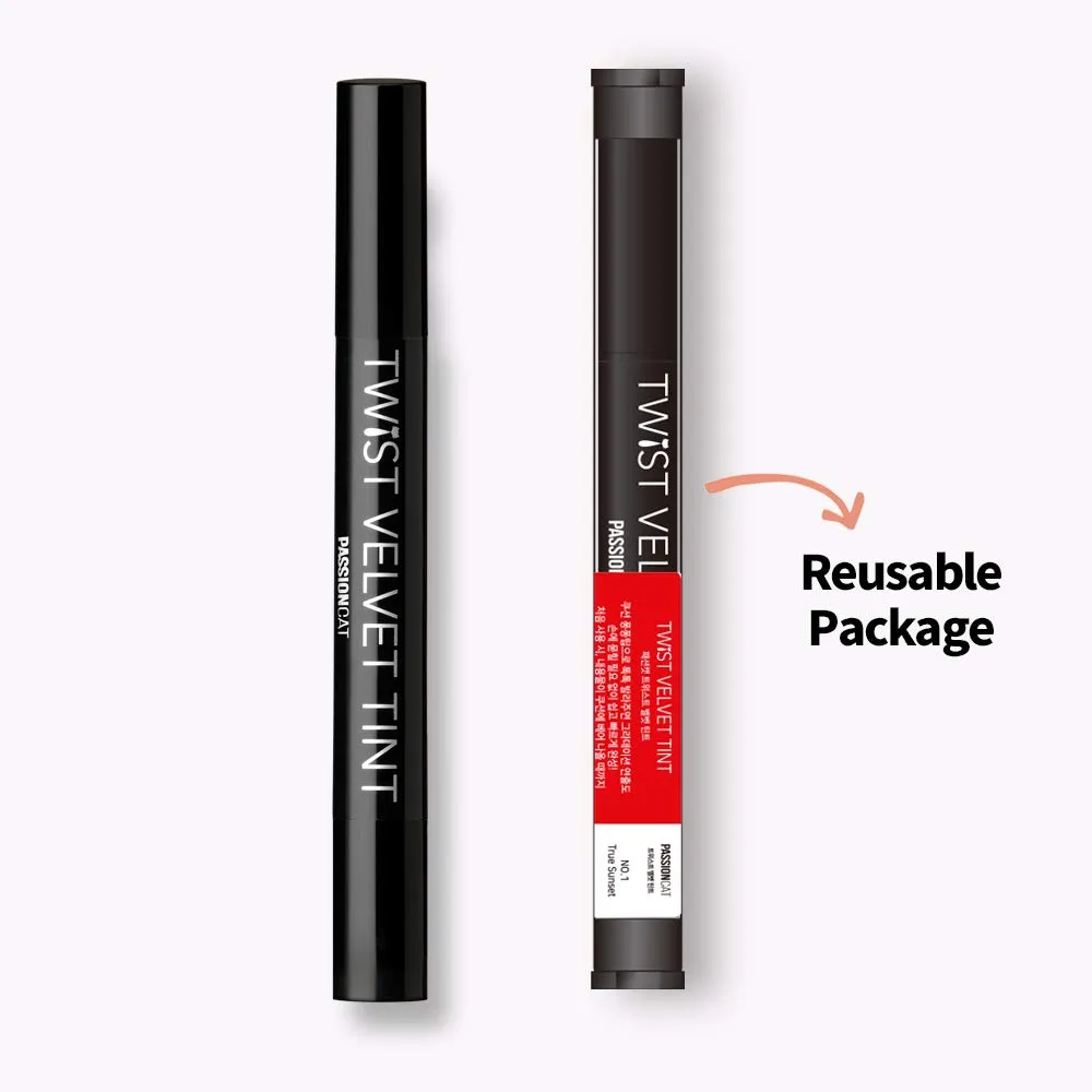 Long Lasting Lip Stain for Lips and Cheek Tint | High Pigment Color | lightweight Matte Finish | Weightless | Full Coverage | Twist Velvet Tint #1 (No.1)