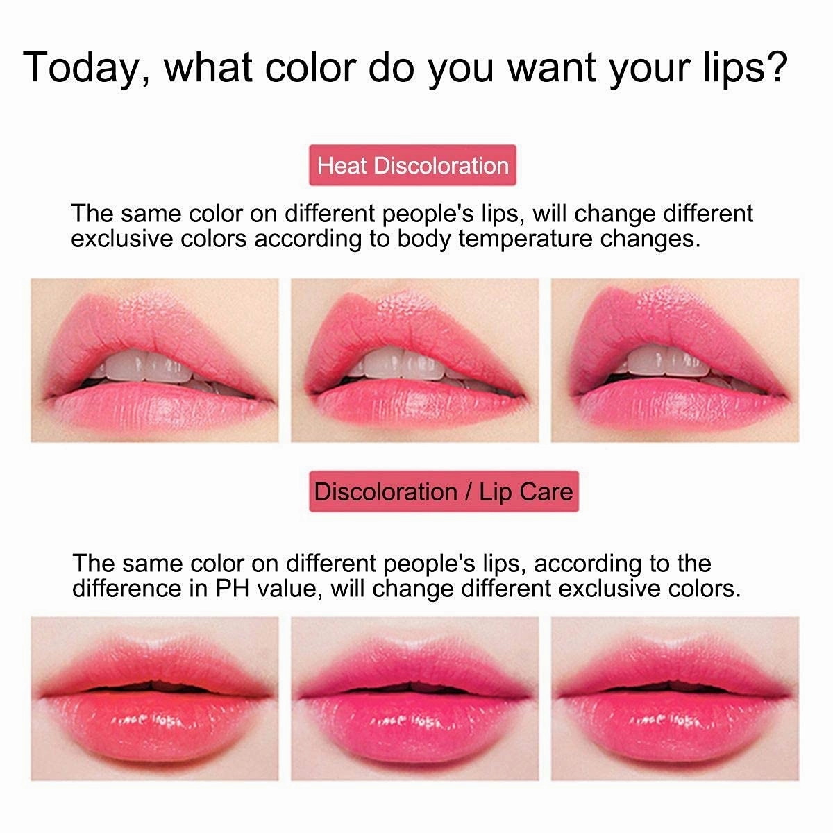 Long Lasting Nutritious Lip Balm Lips Moisturizer Magic Temperature Color Changing Aloe Vera Lipstick Pack of 3