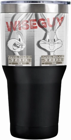 Looney Tunes Bugs Bunny Wiseguy Stainless Steel Tumbler 30 oz Coffee Travel Cup, Vacuum Insulated & Double Wall with Leakproof Sliding Lid