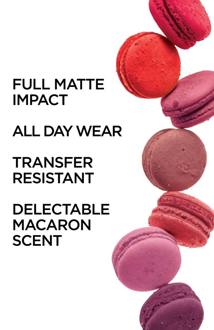 L'Oreal Paris Makeup Infallible Pro Matte Les Macarons Scented Matte Liquid Lipstick, Highly Pigmented, Longwear, Waterproof and Smudge Proof, Dose of Rose, 0.21 fl; oz.