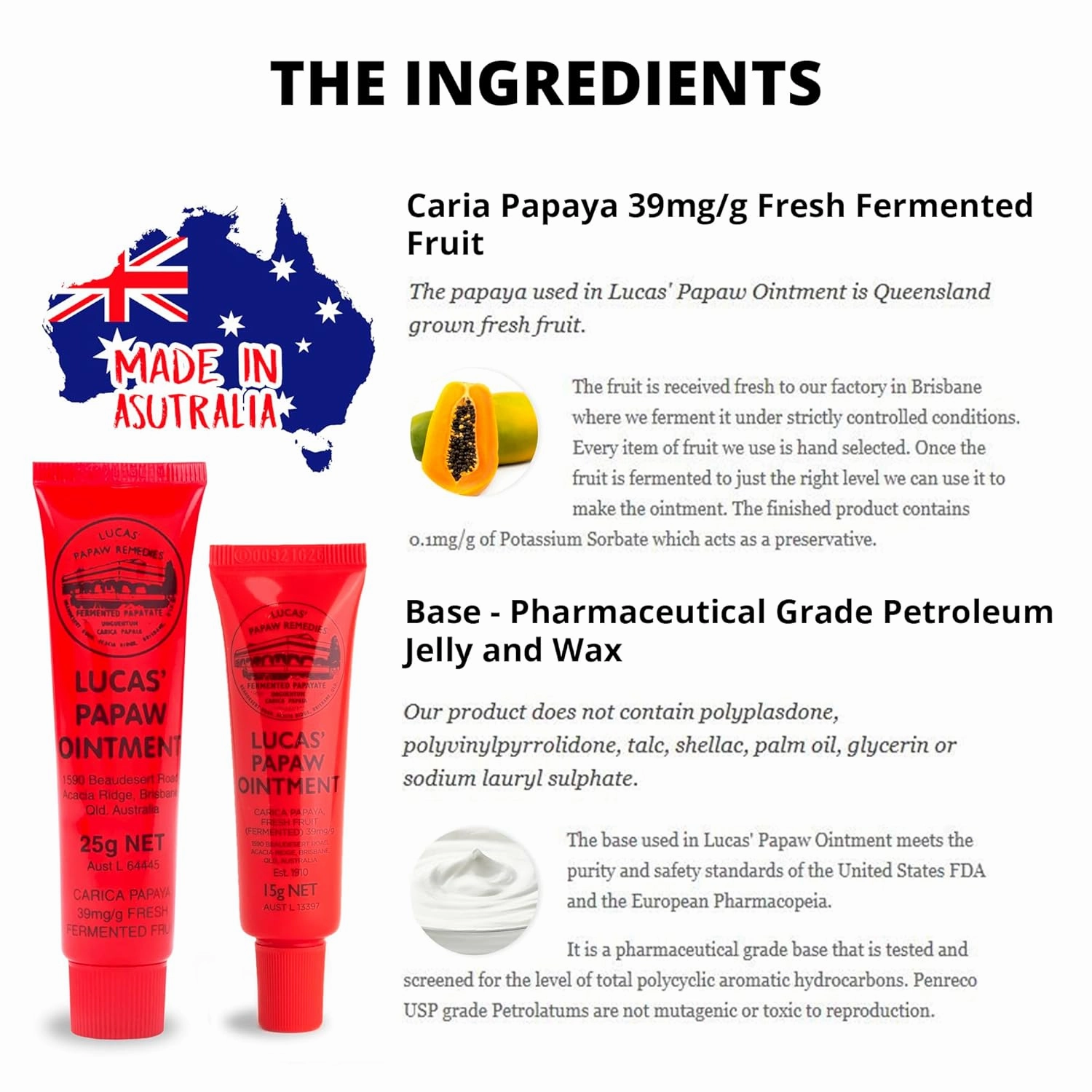 Lucas Pawpaw Lip Ointment, Lucas Pawpaw Cream, Lucas Pawpaw Ointment for Lips & Dry Skin (15g   25g)