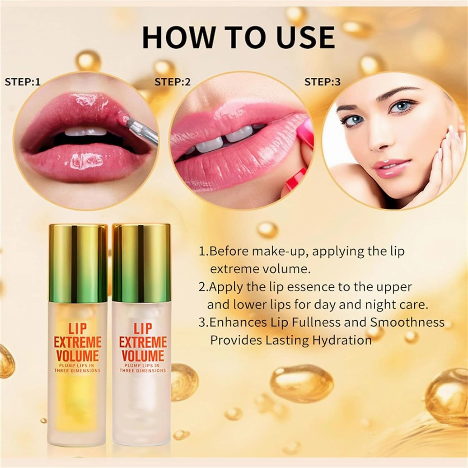 Luxurabalm Lip Plumper, Dual Formula Plumping Lip Gloss with Ginger & Mint, Natural Mouth Care & Enhancer Set, Volumizing and Moisturizing Balm (Ginger)