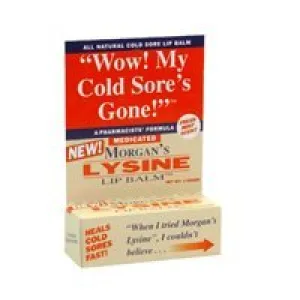Lysine Lip Balm Medicated, 0.17 oz by Morgans (Pack of 3)