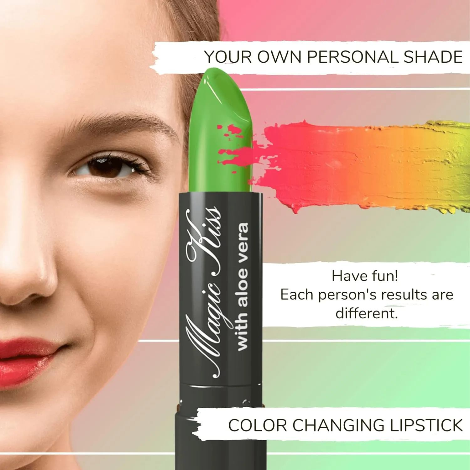 Magic Kiss Color Changing Matte 6 Piece Lipstick Set infused with Aloe Vera Made in USA (Colors of Aloha 5)