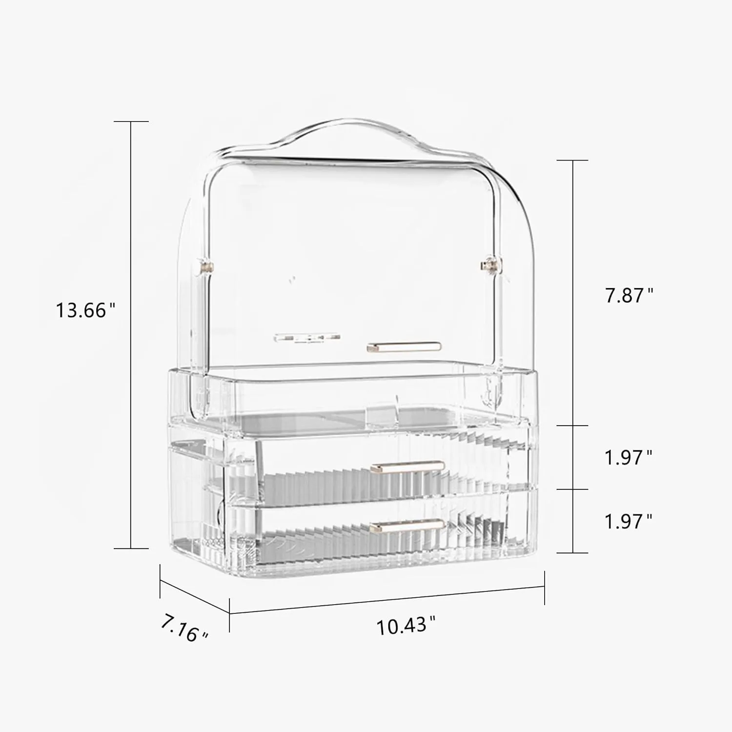 Makeup Storage Organizer Skincare Organizer Jewelry Cosmetics Storage and Display Case Makeup Holders for Countertop Bathroom Organizer with Lid ＆ Drawers Green
