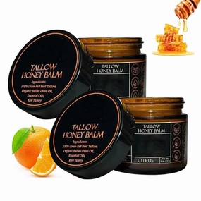 Marromi Beef Tallow for Skin, Marroomi Tallow Honey Balm, Maromi 𝐓𝐚𝐥𝐥𝐨𝐰 Honey Balm, Organic Grass-Fed Beef 𝐓𝐚𝐥𝐥𝐨𝐰 𝐁𝐚𝐥𝐦 with Raw 𝐇𝐨𝐧𝐞𝐲, Deeply Moisturizes The Skin (2 Pcs)