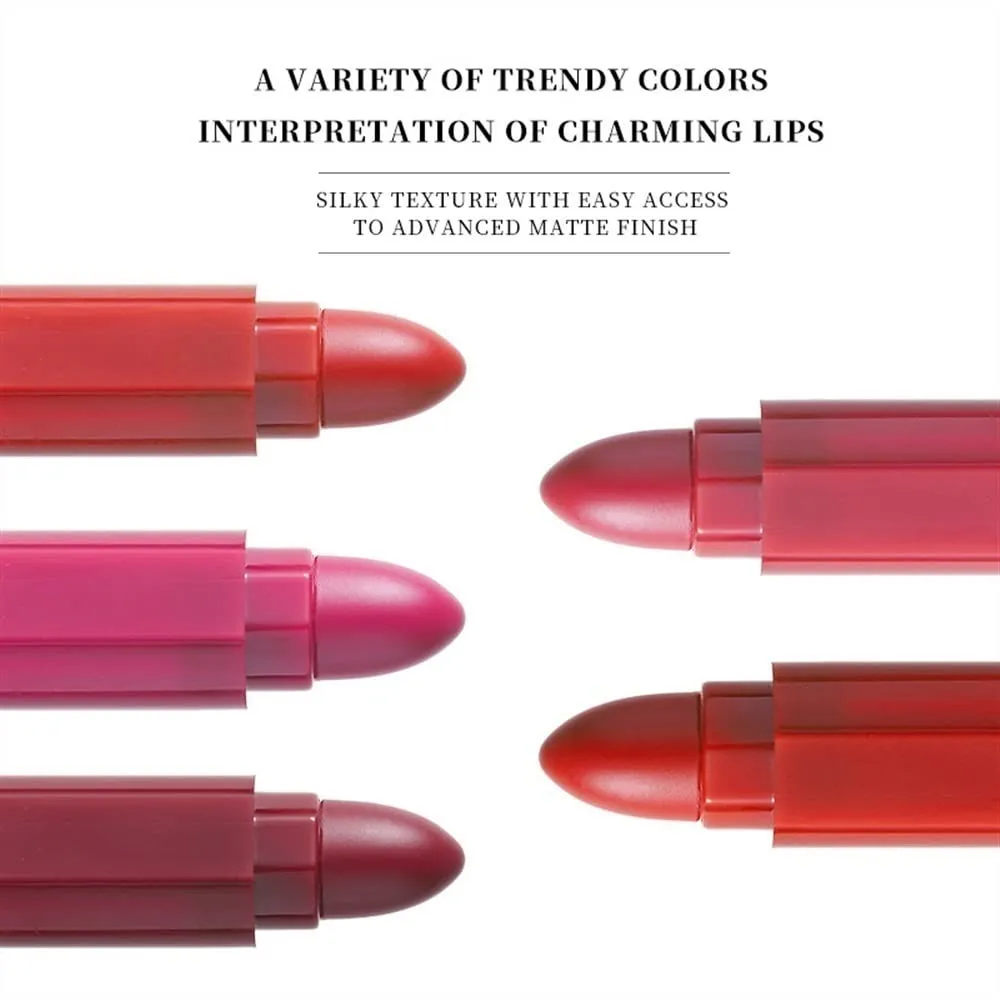 Matte Lipstick Makeup Set, Velvet Hydrated Moisturizing Long Lasting Lip Gloss Makeup Gift Sets For Girls And Women（5 In 1 ） (Color : 2PCS)