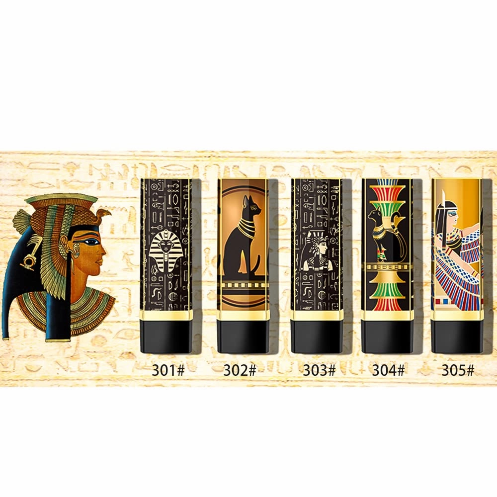 Matte Lipstick The British Museum Egypt Series Luxury Satin Lipstick Long-Lasting Vegan Cruelty-Free (302#)
