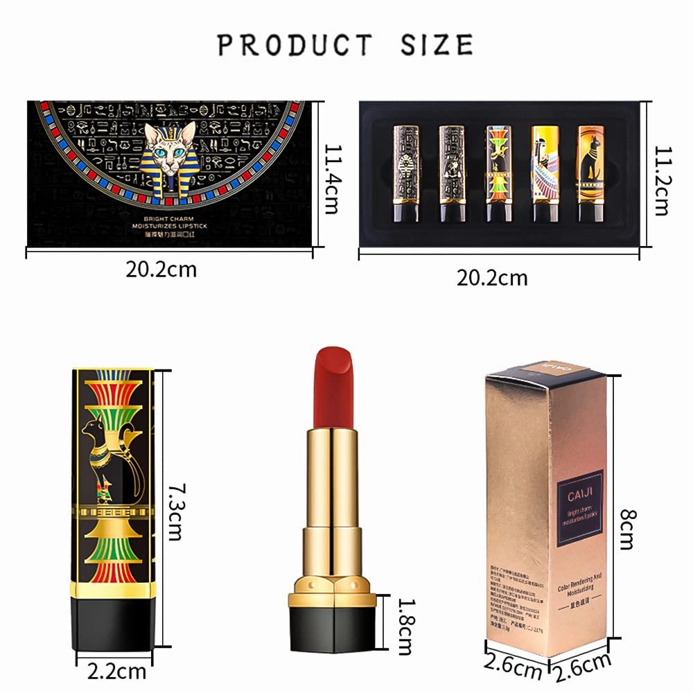 Matte Lipstick The British Museum Egypt Series Luxury Satin Lipstick Long-Lasting Vegan Cruelty-Free (302#)