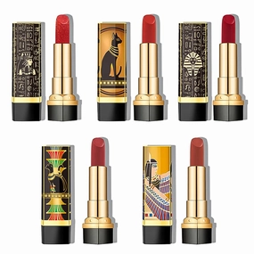 Matte Lipstick The British Museum Egypt Series Luxury Satin Lipstick Long-Lasting Vegan Cruelty-Free (5 PCS)
