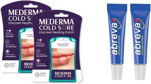 Mederma Discreet Cold Sore Healing Patch - Twin Pack to Protect and Conceal Cold & Abreva 10 Percent Docosanol Cold Sore Treatment, Treats Your Fever Blister in 2.5 Days