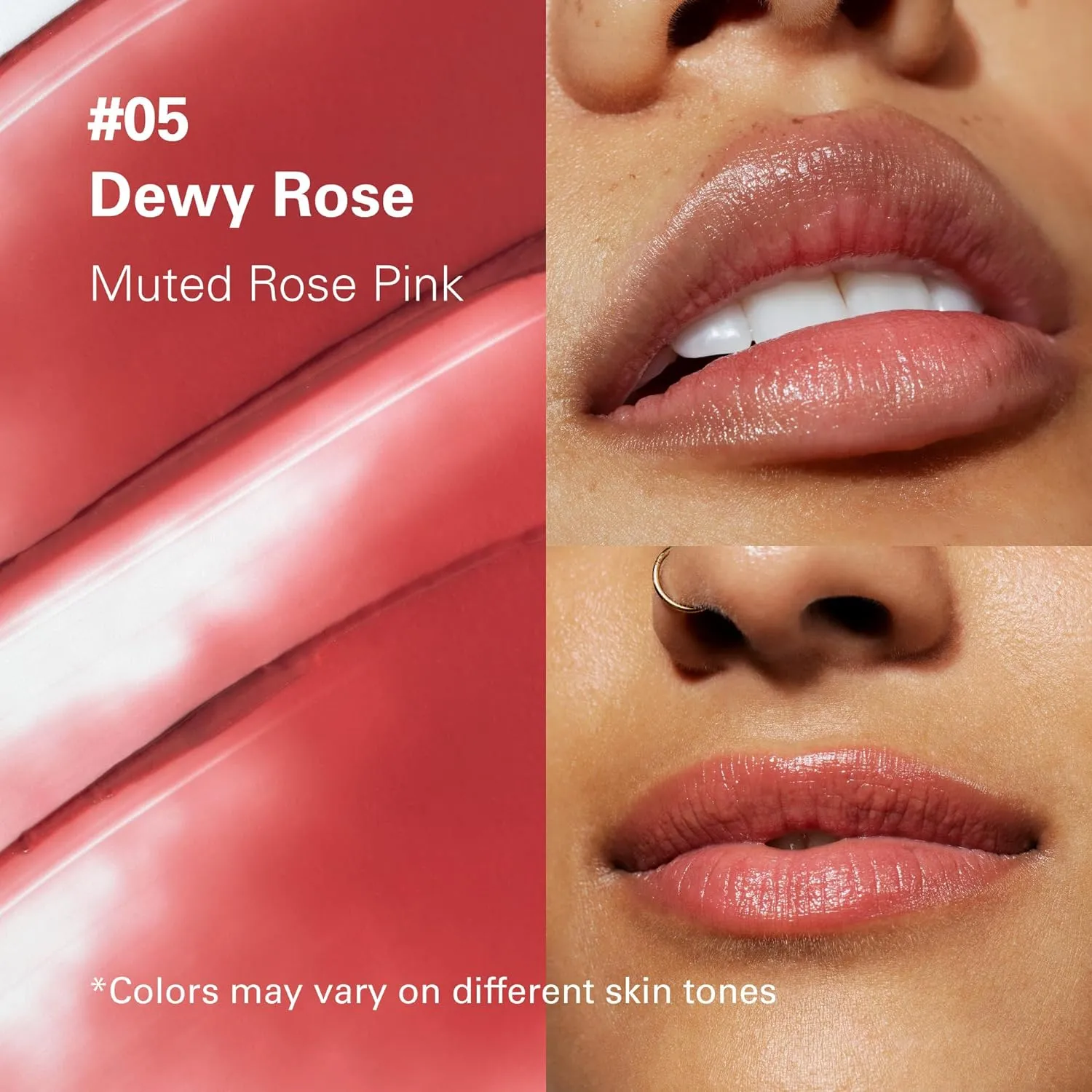 Melixir Vegan Lip Butter #05 Dewy Rose(Tinted) ( 11 more colors), Bee Free, Petrolatum Free, Deep Nourishing Plant-Based Vegan Chapstick, Vegan Lip Balm for Dry, Cracked and Chapped Lips