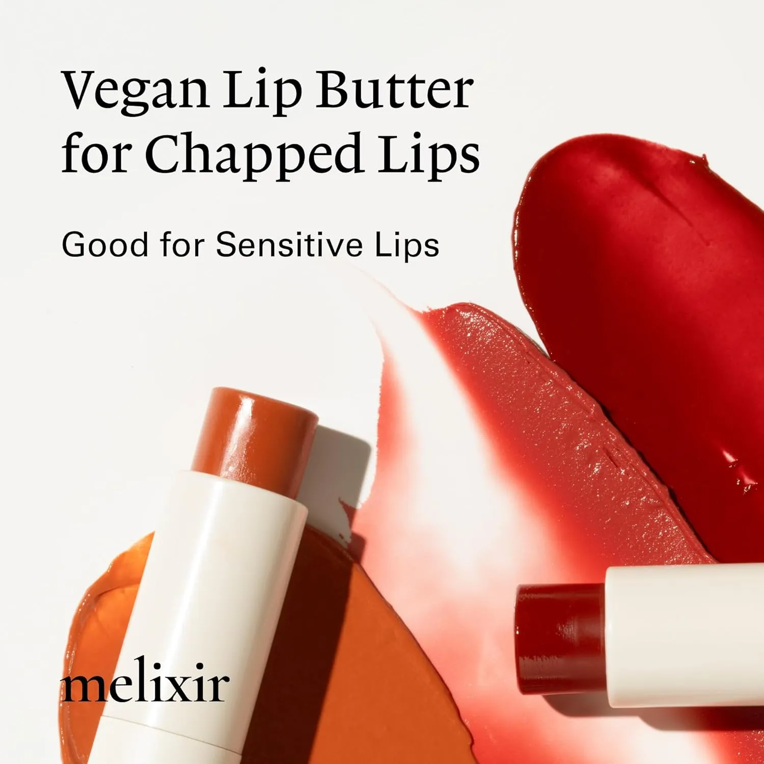 Melixir Vegan Lip Butter #05 Dewy Rose(Tinted) ( 11 more colors), Bee Free, Petrolatum Free, Deep Nourishing Plant-Based Vegan Chapstick, Vegan Lip Balm for Dry, Cracked and Chapped Lips
