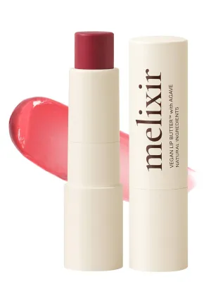 Melixir Vegan Lip Butter #05 Dewy Rose(Tinted) ( 11 more colors), Bee Free, Petrolatum Free, Deep Nourishing Plant-Based Vegan Chapstick, Vegan Lip Balm for Dry, Cracked and Chapped Lips