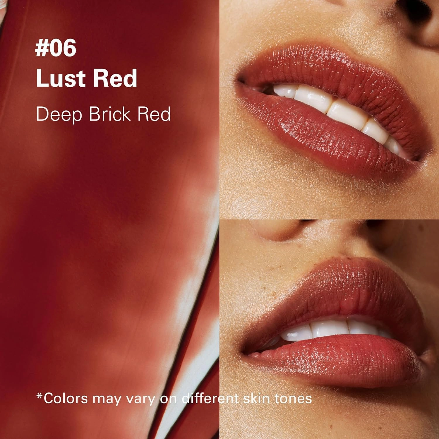 Melixir Vegan Lip Butter #06 Lust Red(Tinted) ( 11 more colors), Bee Free, Petrolatum Free, Deep Nourishing Plant-Based Vegan Chapstick, Vegan Lip Balm for Dry, Cracked and Chapped Lips