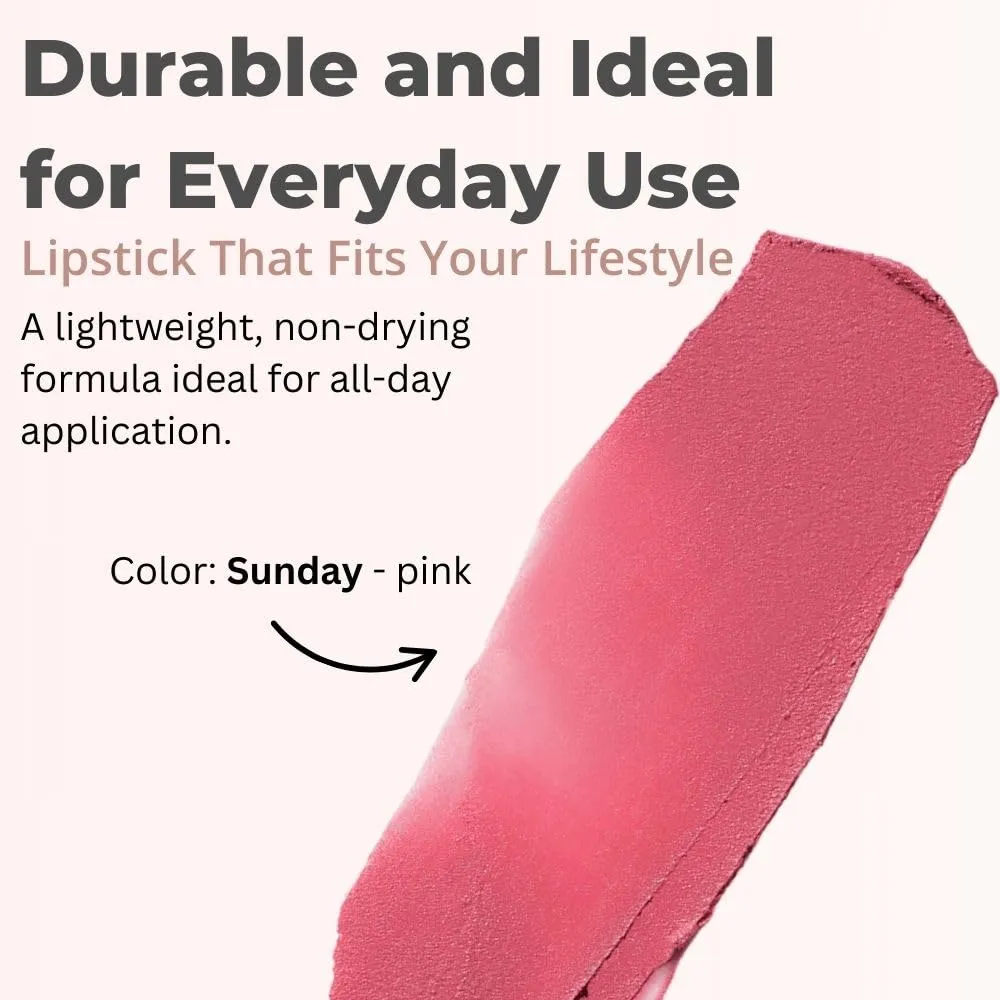 Merit Signature Lip Lightweight Matte Lipstick - 0.10 oz / 3 g (Sunday (pink), standard)
