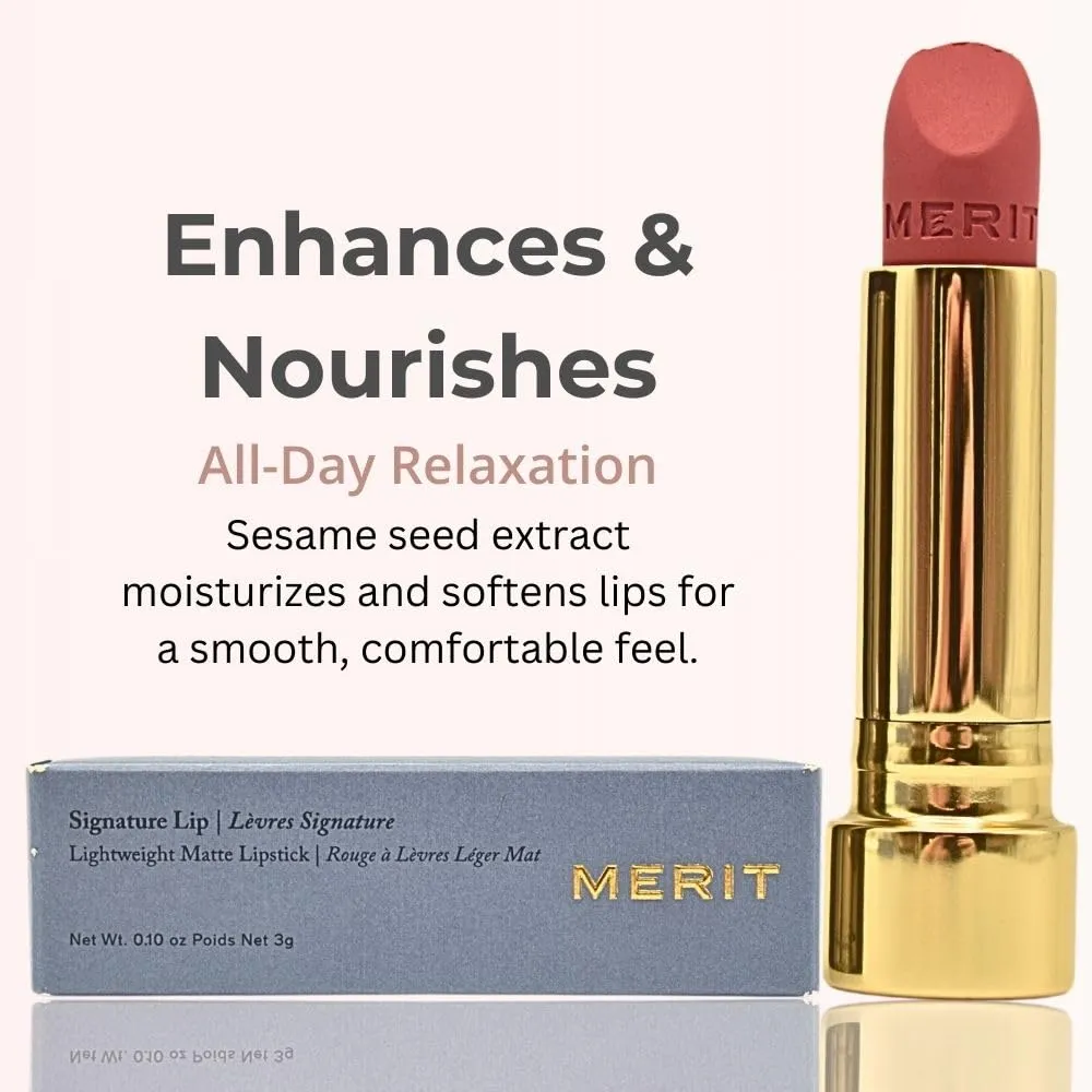 Merit Signature Lip Lightweight Matte Lipstick - 0.10 oz / 3 g (Sunday (pink), standard)