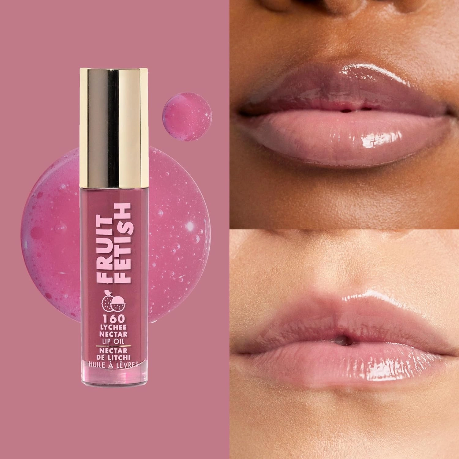Milani Fruit Fetish Lip Oil Bundle with Vitamin E for Instant Hydration, Fruit Extract Infused Lip Treatment and Moisturizing Lip Gloss - Blackberry Agave   Lychee Nector, 2pk
