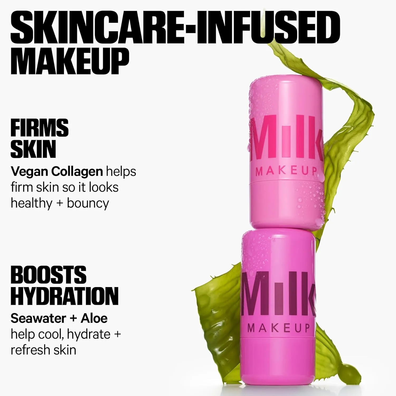 Milk Makeup Cooling Water Jelly Tint – Sheer Lip   Cheek Stain with Vegan Collagen, Seawater   Aloe – Hydrating, Long-Lasting, Buildable Lip Tint   Blush