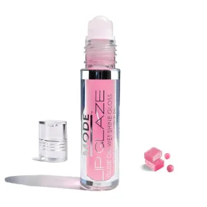 MODE Lip Glaze Flavored Lip Gloss BUBBLE GUM Yummy Flavor Roll On Sweet Wet Deliciously Nourishing Shine, Hydrating Moisturizing Natural Skin Care Fruit Oils, Made in NY USA