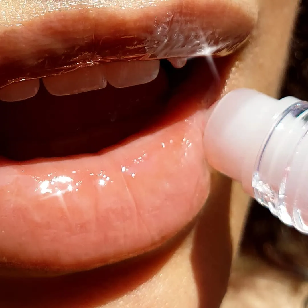 MODE Lip Glaze Flavored Lip Gloss Yummy ALOHA PINEAPPLE Flavor Roll On Sweet Wet Delicious Nourishing Shine, Hydrating Moisturizing Natural Skincare Fruit Oils, Made in NY USA
