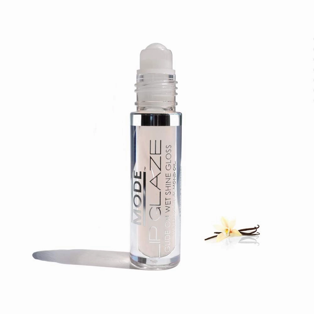 MODE Lip Glaze Flavored Lip Gloss Yummy MADAGASCAR VANILLA BEAN Flavor Roll On Sweet Wet Nourishing Shine, Hydrating Natural Skincare Fruit Oils