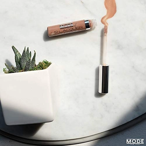 MODE Nude Mocha Brown Lip Lacquer Ultra Shine Lip Gloss KARMA Long Lasting Hydrating Creamy Color, Moisturizing Natural Skincare Fruit Oils, Vegan, Cruelty Free