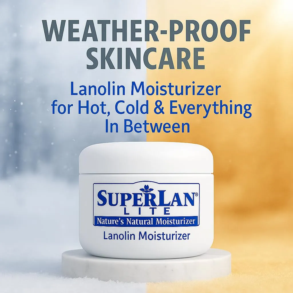 Moisturizer Lanolin Cream 4 oz with Jojoba Oil for Hot, Dry & Cold Weather - Lightweight Creamy Formula with Medical-Grade Lanolin & Jojoba Oil - Moisturizer for Hands, Feet, Body, and More