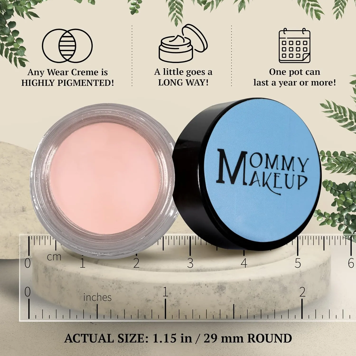 Mommy Makeup Any Wear Creme Eyeshadow - Waterproof, Smudge-proof, Highly Pigmented - Cream Eye Shadow for Eyes, Cheeks & Lips - Oil-free, Paraben-Free, Cruelty Free (Cashmere)