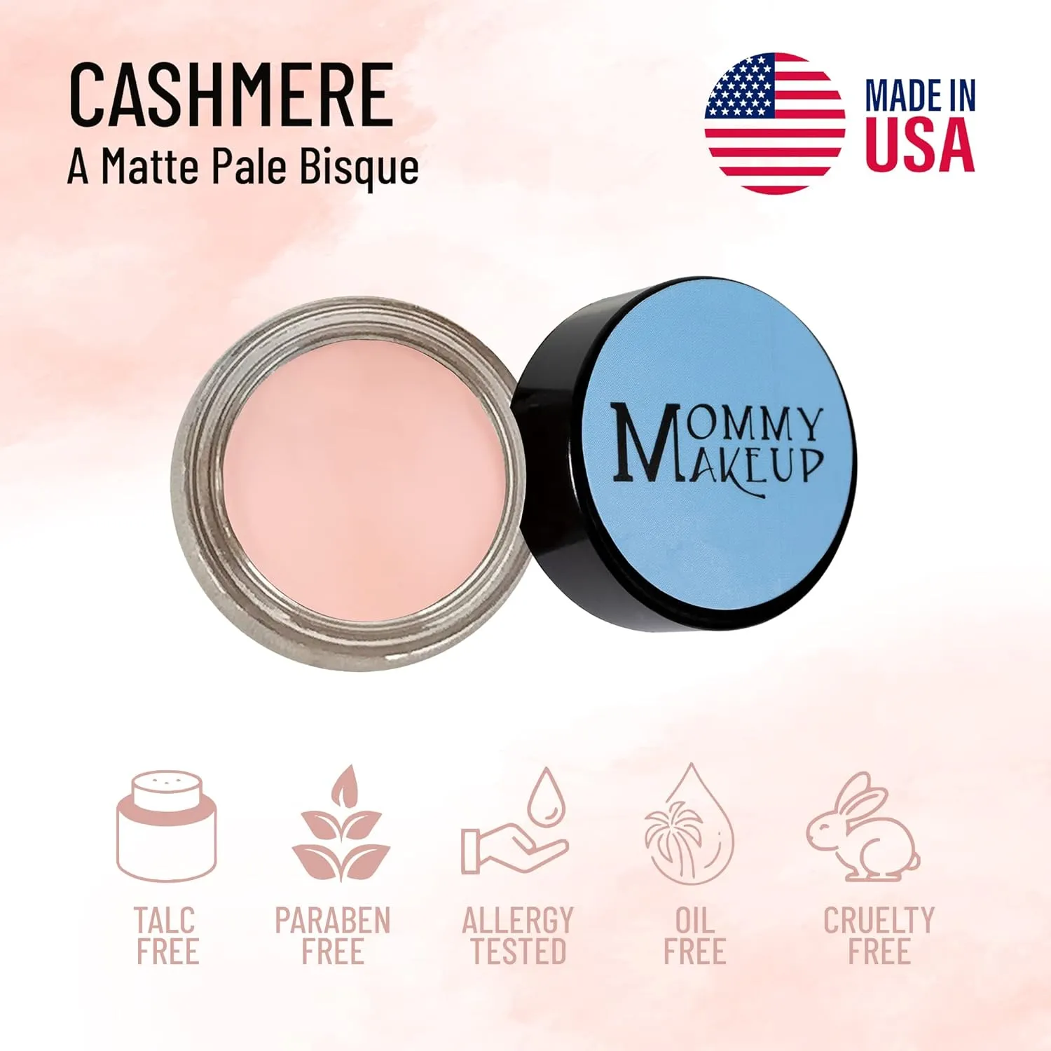 Mommy Makeup Any Wear Creme Eyeshadow - Waterproof, Smudge-proof, Highly Pigmented - Cream Eye Shadow for Eyes, Cheeks & Lips - Oil-free, Paraben-Free, Cruelty Free (Cashmere)