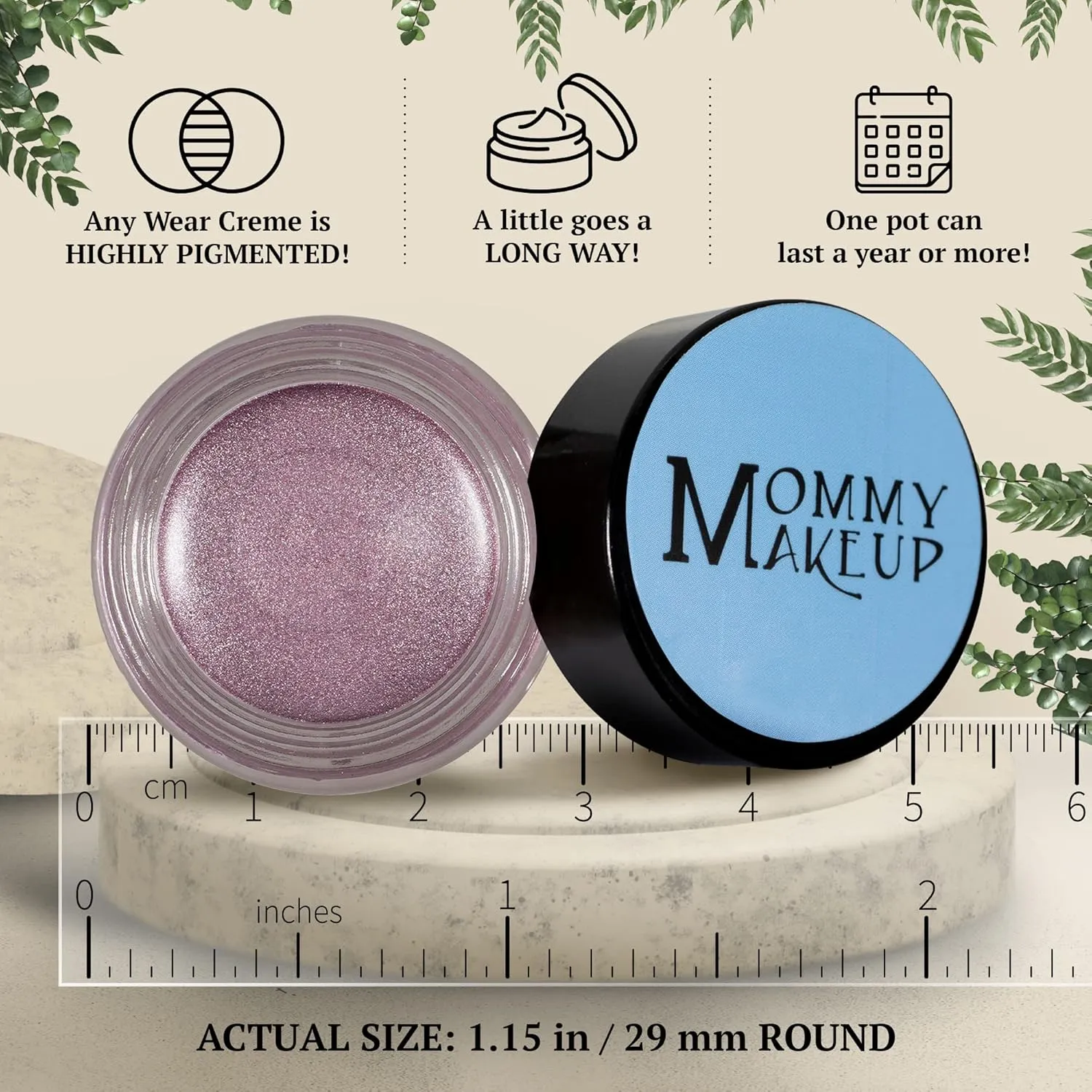 Mommy Makeup Any Wear Creme Eyeshadow - Waterproof, Smudge-proof, Highly Pigmented - Cream Eye Shadow for Eyes, Cheeks & Lips - Oil-free, Paraben-Free, Cruelty Free (Elsa)