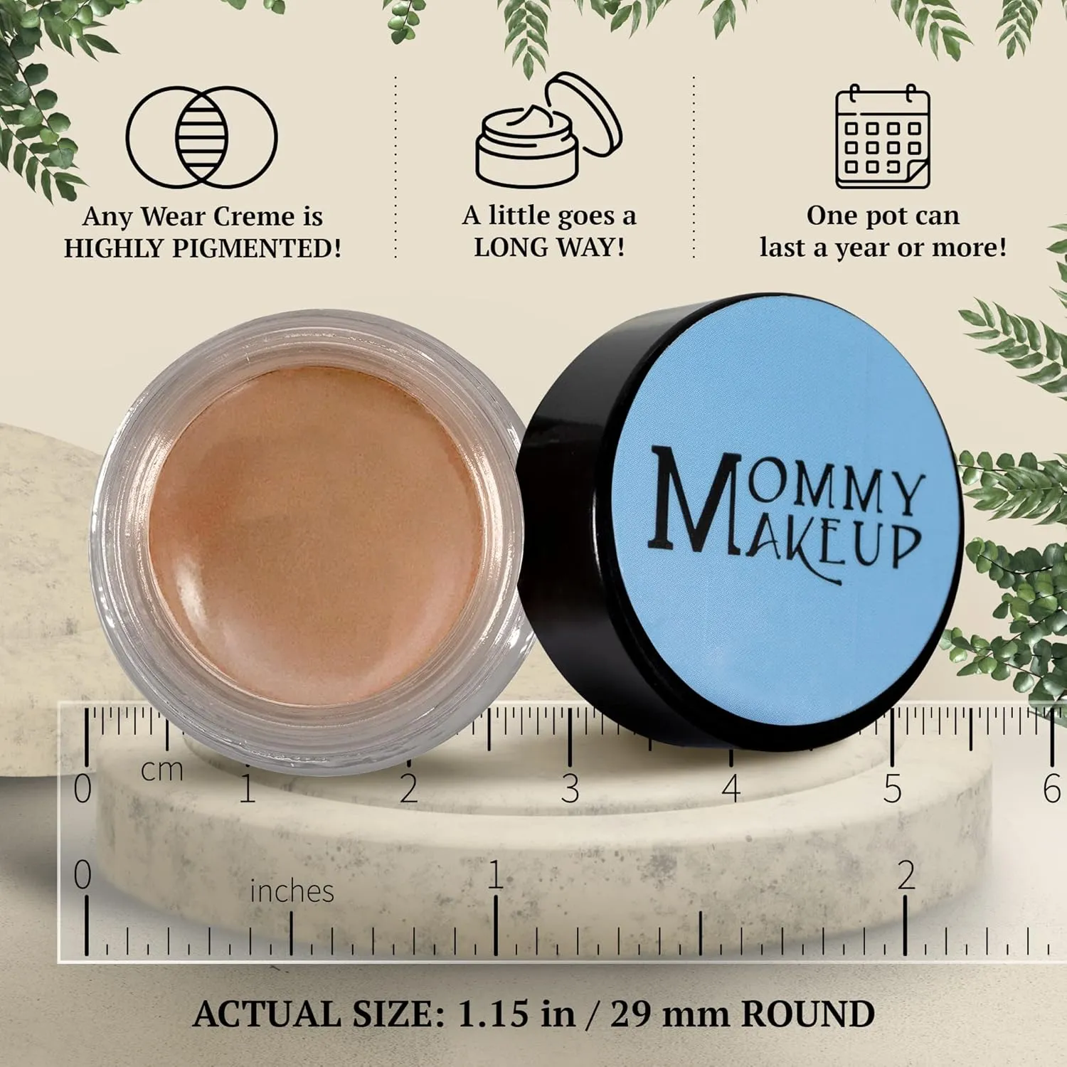 Mommy Makeup Any Wear Creme Eyeshadow - Waterproof, Smudge-proof, Highly Pigmented - Cream Eye Shadow for Eyes, Cheeks & Lips - Oil-free, Paraben-Free, Cruelty Free (Misty Mocha)