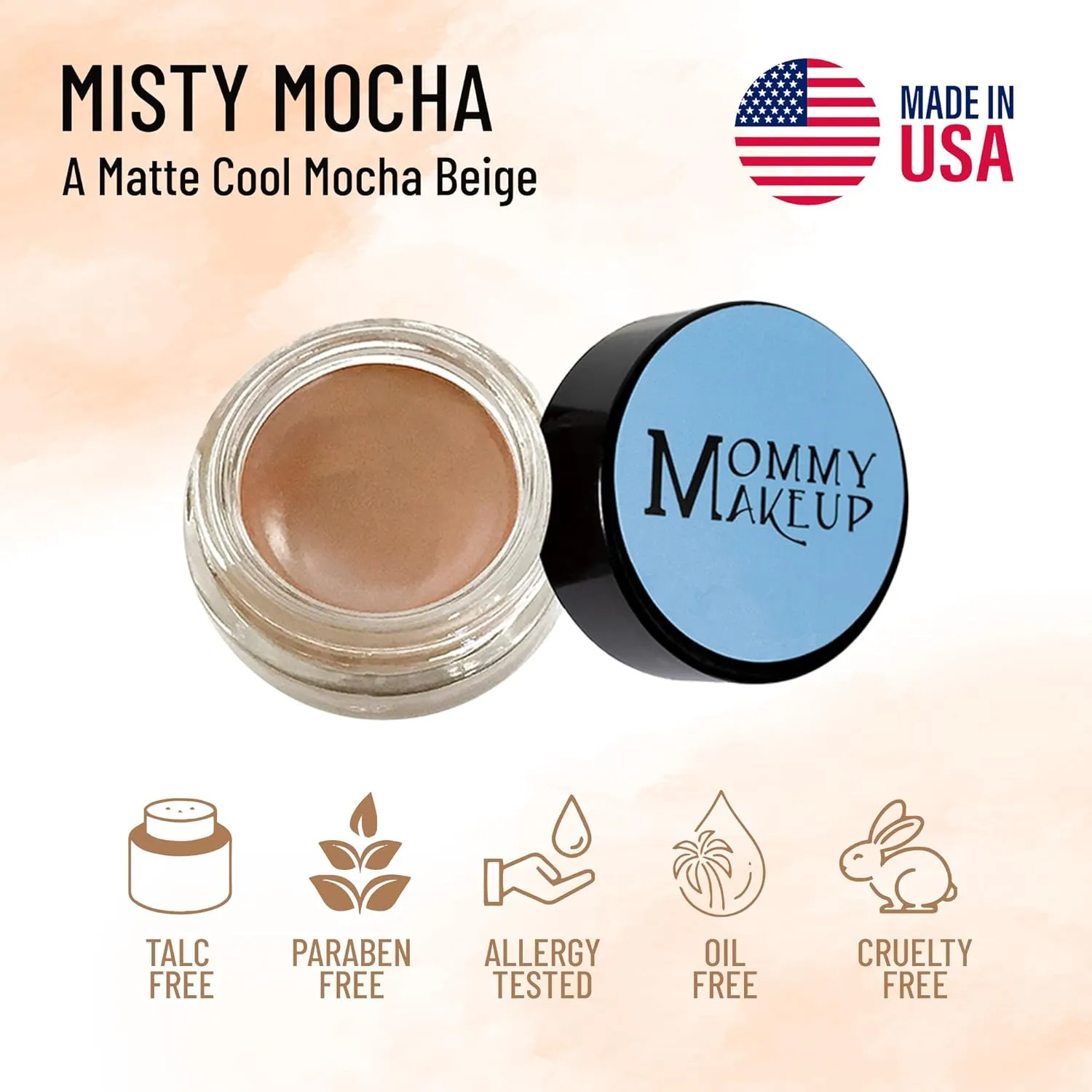 Mommy Makeup Any Wear Creme Eyeshadow - Waterproof, Smudge-proof, Highly Pigmented - Cream Eye Shadow for Eyes, Cheeks & Lips - Oil-free, Paraben-Free, Cruelty Free (Misty Mocha)