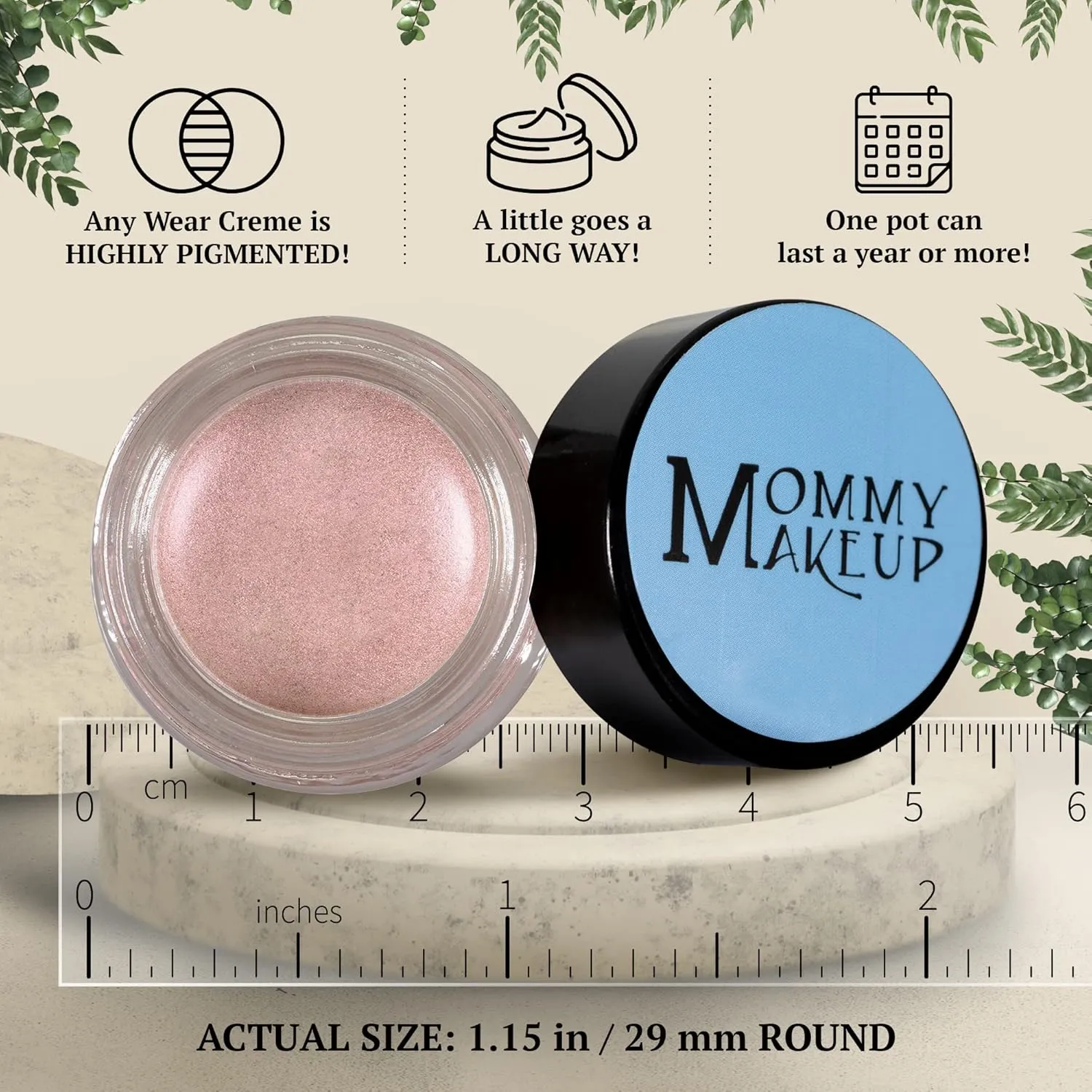 Mommy Makeup Any Wear Creme Eyeshadow - Waterproof, Smudge-proof, Highly Pigmented - Cream Eye Shadow for Eyes, Cheeks & Lips - Oil-free, Paraben-Free, Cruelty Free (Pink Icing)