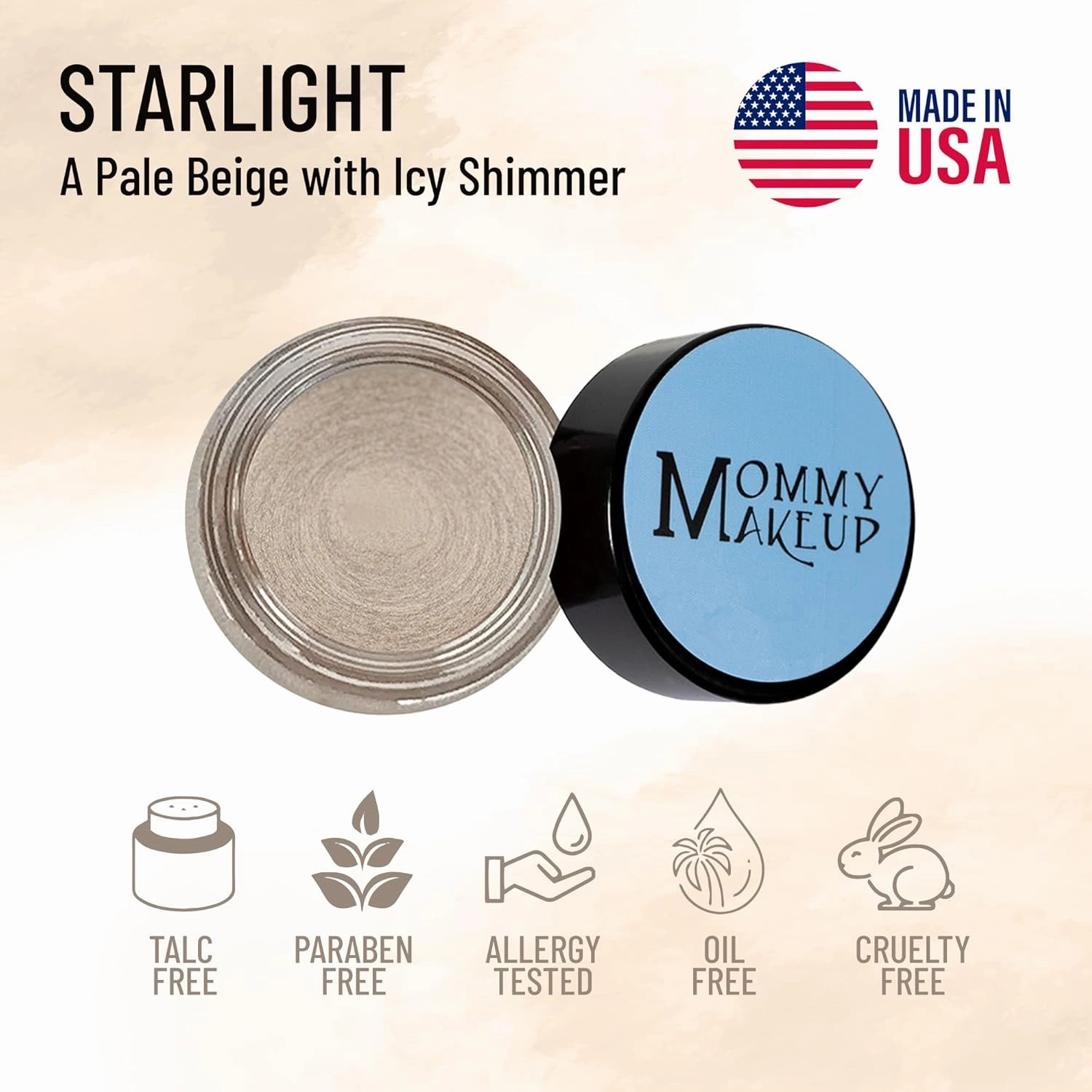 Mommy Makeup Any Wear Creme Eyeshadow - Waterproof, Smudge-proof, Highly Pigmented - Cream Eye Shadow for Eyes, Cheeks & Lips - Oil-free, Paraben-Free, Cruelty Free (Starlight)