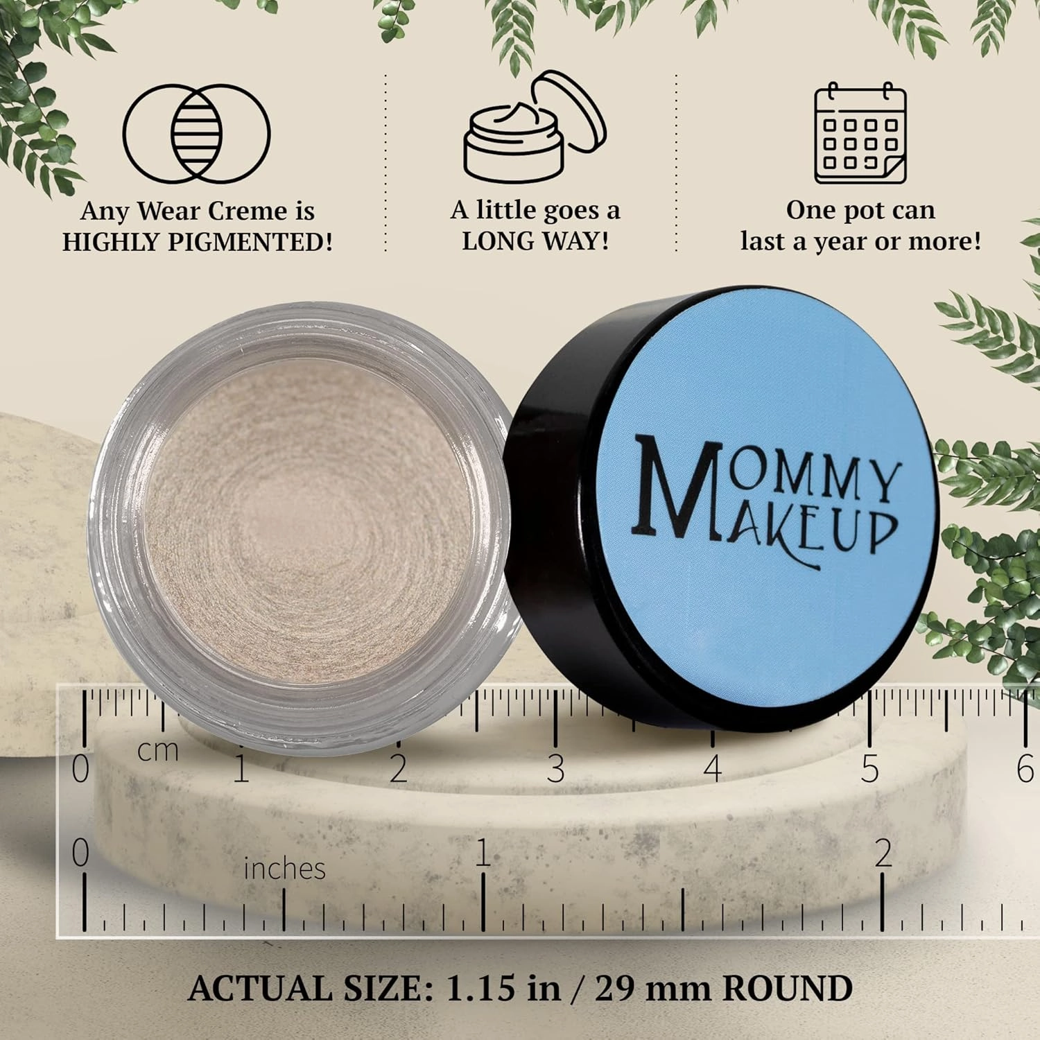 Mommy Makeup Any Wear Creme Eyeshadow - Waterproof, Smudge-proof, Highly Pigmented - Cream Eye Shadow for Eyes, Cheeks & Lips - Oil-free, Paraben-Free, Cruelty Free (Starlight)