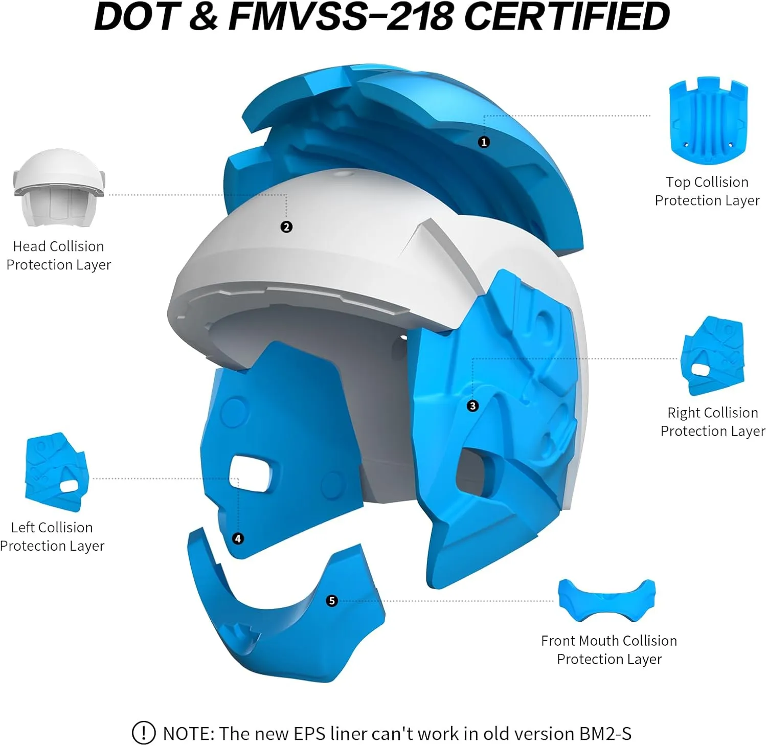 Motorcycle Helmet Bluetooth 5.0 Integrated New EPS FreedConn BM2-S Modular Flip Up Dual Visor Motorbike Helmet DOT FMVSS-218 Approved MP3 FM for Adults Men Women, Select 1 Size Larger