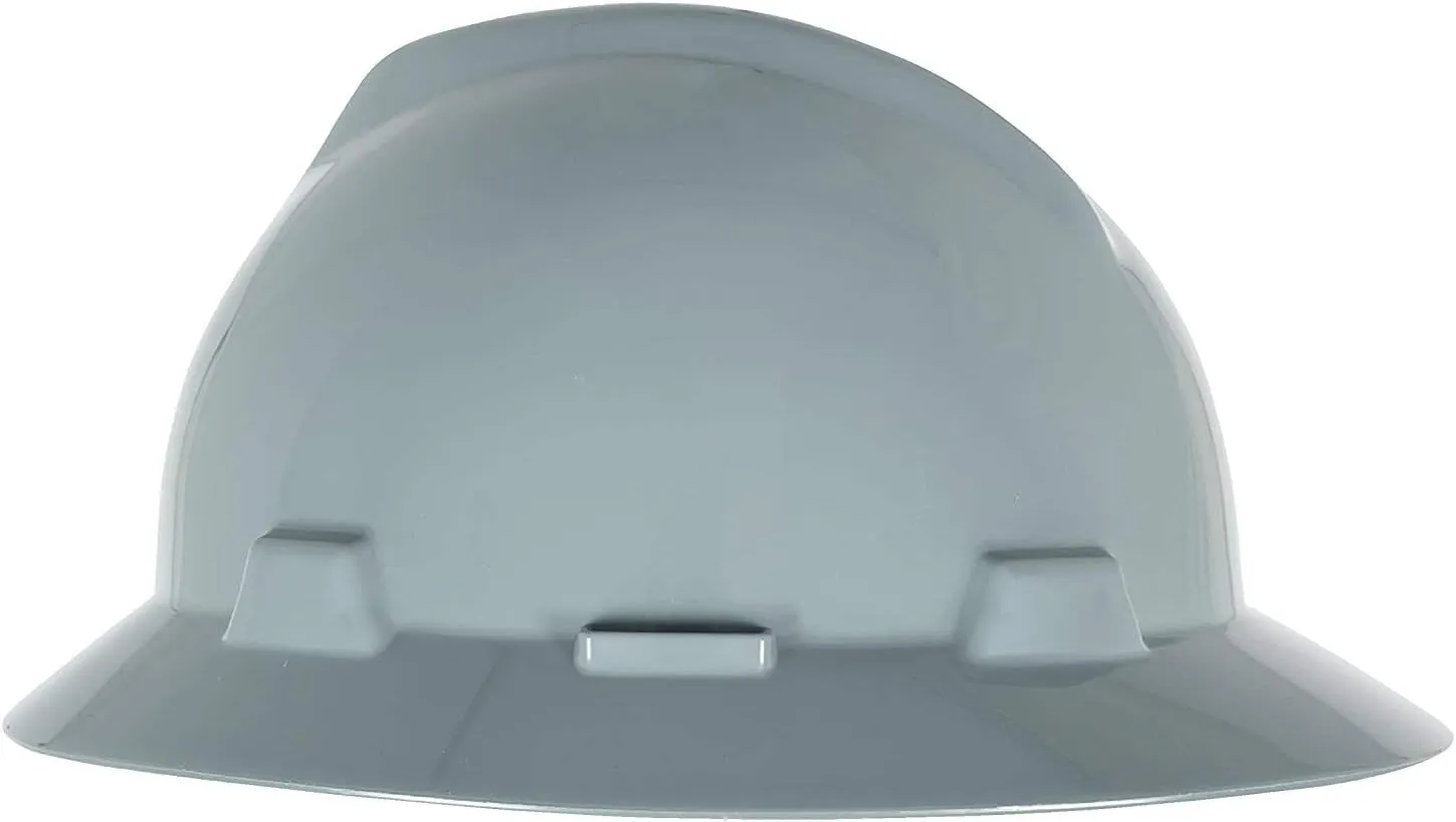 MSA V-Gard Full-Brim Hard Hat with Suspension - Polyethylene Shell, Superior Impact Protection and Self Adjusting Crown Straps - Standard Size Hard Hat