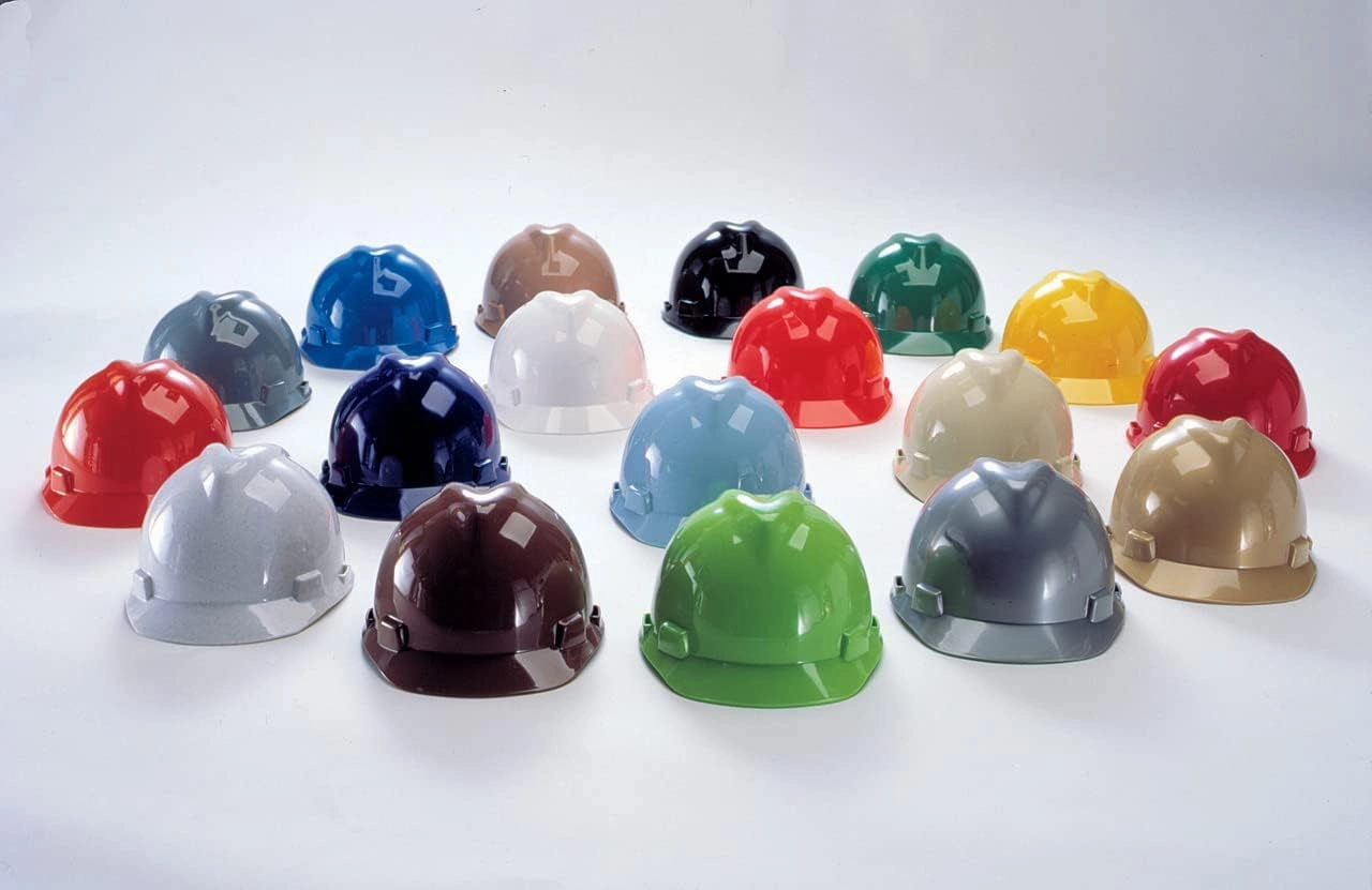 MSA V-Gard Cap Style Safety Hard Hat Suspension | Polyethylene Shell, Superior Impact Protection, Self Adjusting with Crown Straps | 1-Touch Suspension