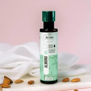N a t H...a...b i t C..o..l.d. P.ressed 100% Pure Sweet Almond (Badam) Oil for Women & Men, Skin & Hair, High Grade Sweet Almond,Body Massage Oil, Hair Oil, 100ml