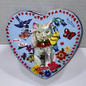 Nathalie Lete Amour Lucky Kitty Heart Hand & Mint Lip Balm Tin