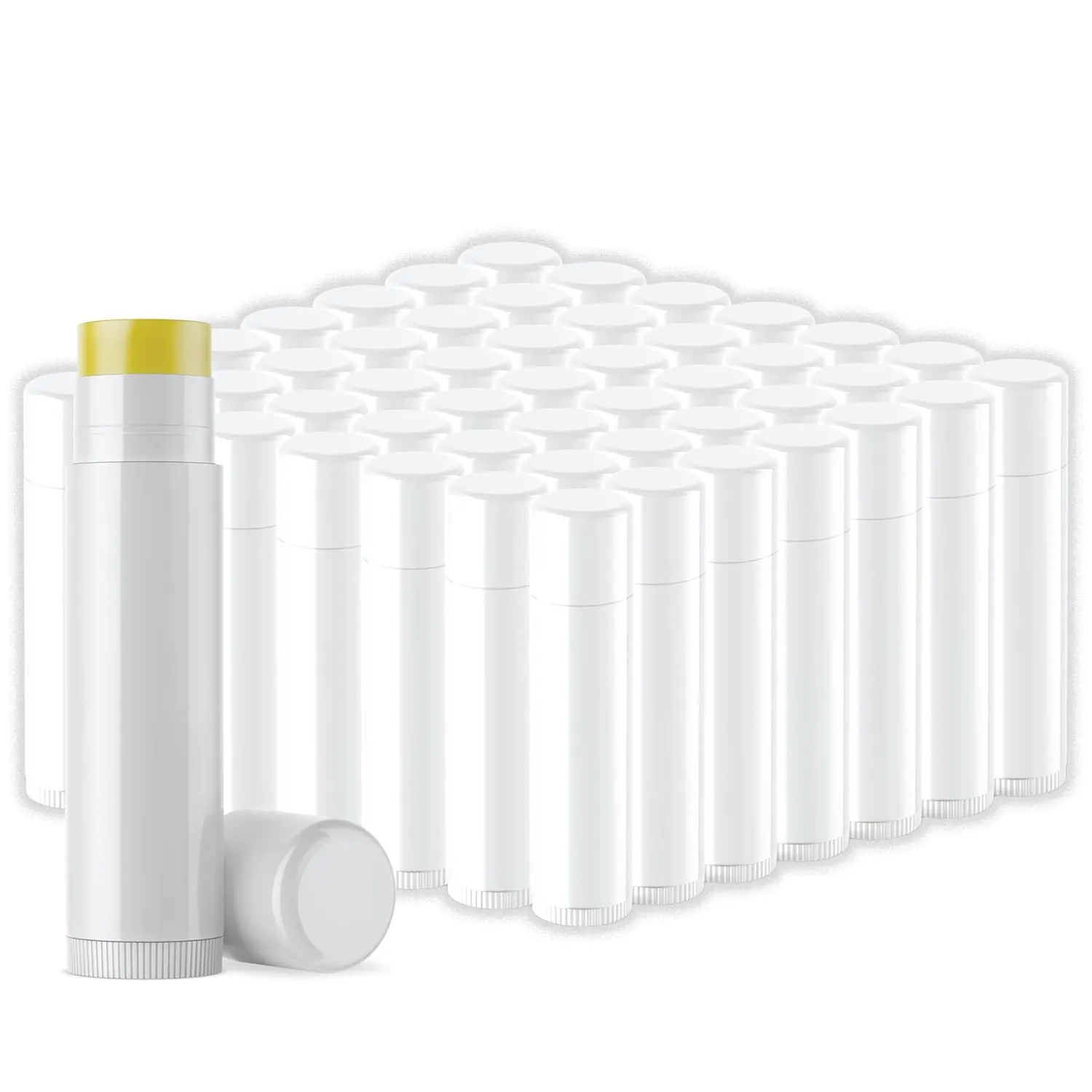 Natural Lip Balm Bulk, Customizable, 50 Pack, Vanilla | Add Your Own Labels For Party Favors, Gift Baskets, Business Branding, or Weddings. For Men, Women, and Children