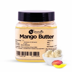 Naturaliss Mango Butter (6.76 Fl Oz)| 100% Raw, Unprocessed and Unrefined Body Butter | Ingredient for Lip Balm/Lip Cream/Moisturization & Nourishment of Body and Skin formulation