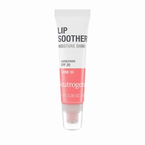 Neutrogena MoistureShine Lip Soother Gloss with SPF 20 Sun Protection, High Gloss Tinted Lip Moisturizer with Hydrating Glycerin & Soothing Cucumber for Dry Cracked Lips, Shine 30,.35 oz