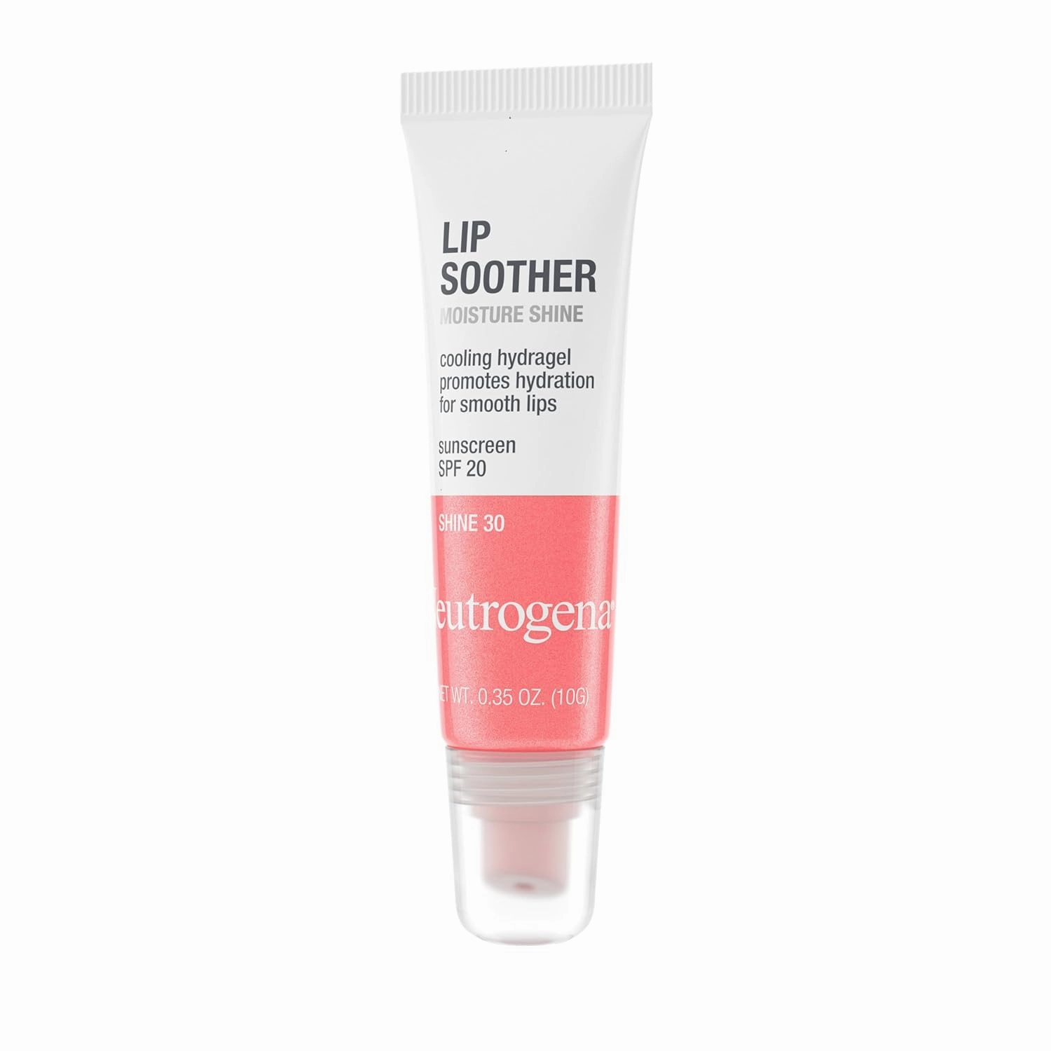 Neutrogena MoistureShine Lip Soother Gloss with SPF 20 Sun Protection, High Gloss Tinted Lip Moisturizer with Hydrating Glycerin & Soothing Cucumber for Dry Cracked Lips, Shine 30,.35 oz