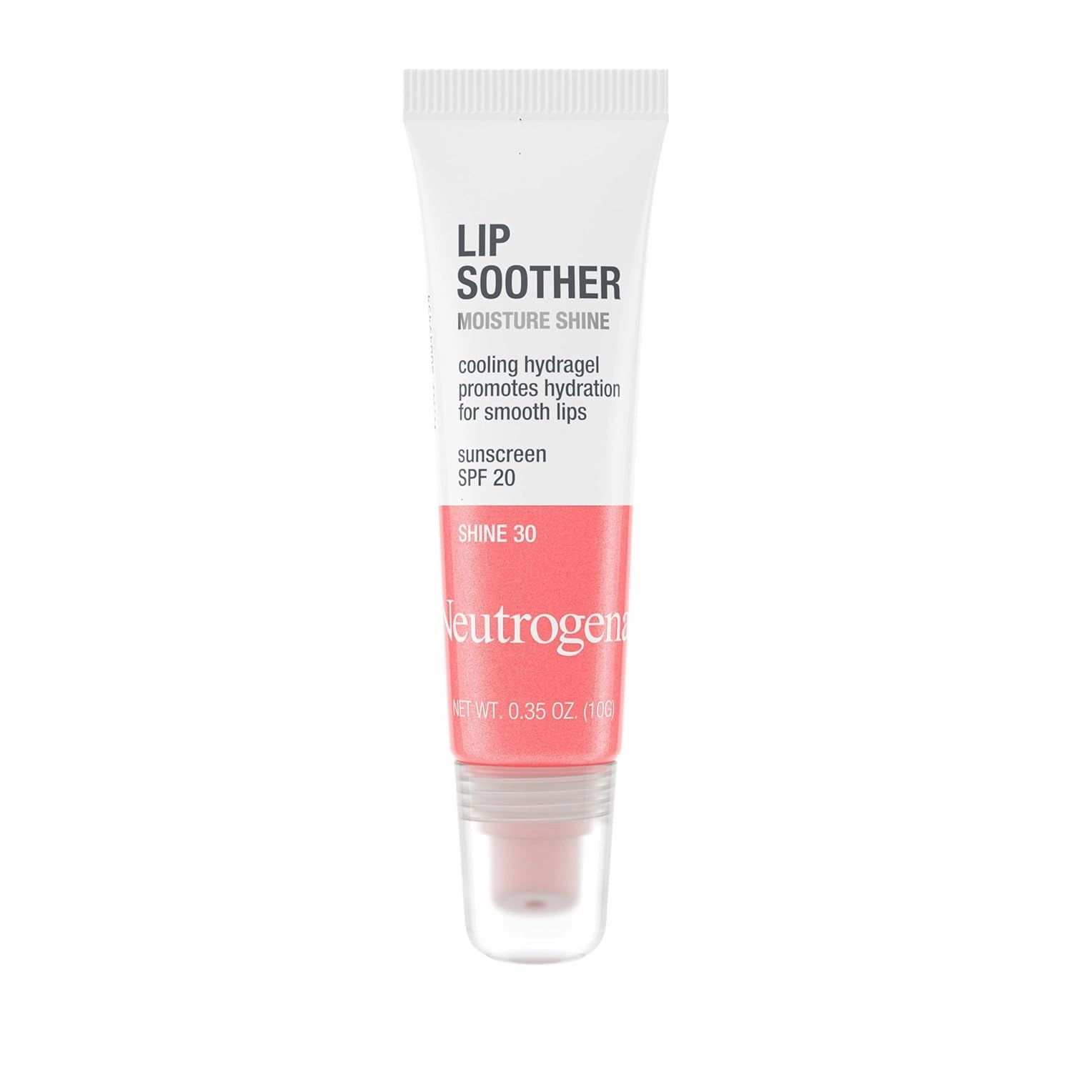Neutrogena MoistureShine Lip Soother Gloss with SPF 20 Sun Protection, High Gloss Tinted Lip Moisturizer with Hydrating Glycerin & Soothing Cucumber for Dry Cracked Lips, Shine 30,.35 oz