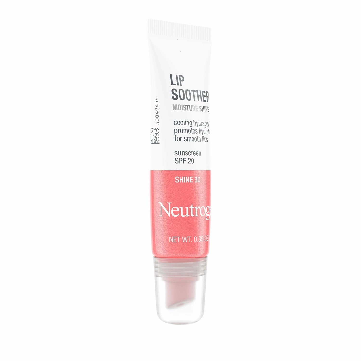 Neutrogena MoistureShine Lip Soother Gloss with SPF 20 Sun Protection, High Gloss Tinted Lip Moisturizer with Hydrating Glycerin & Soothing Cucumber for Dry Cracked Lips, Shine 30,.35 oz