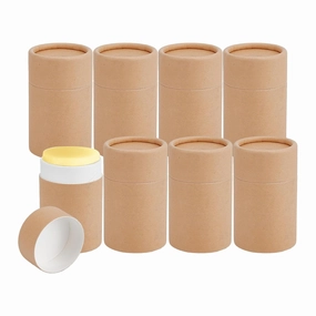 NICENEEDED 8 Pcs 2.5 Oz Paperboard Lip Balm Tubes, Refillable Paper Lipstick Tube, Round Cardboard Empty Lip Gloss Container Solid Perfume Tube Cosmetic Box for DIY Lip Gloss Balm