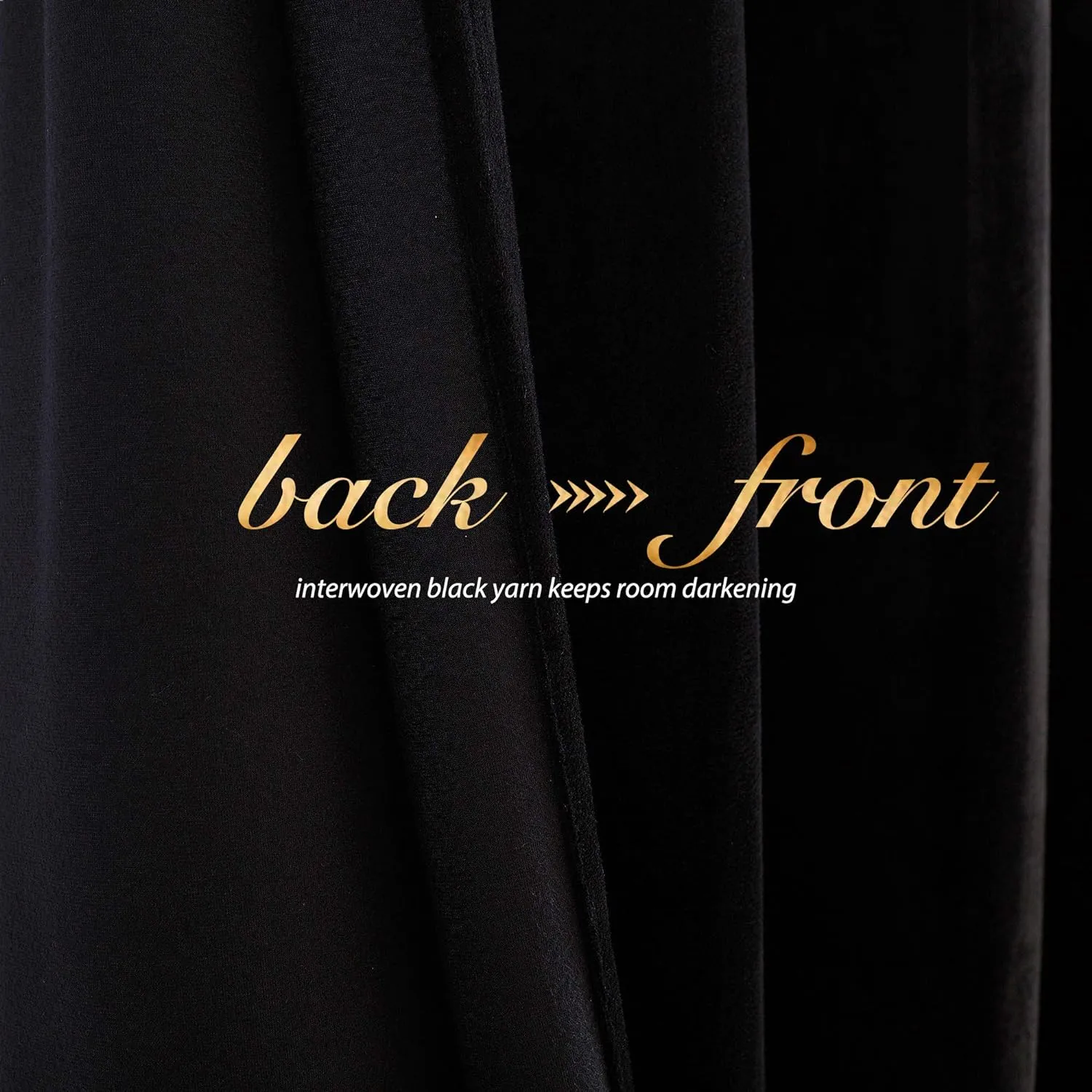 NICETOWN Halloween Black Velvet Blackout Curtains for Living Room, Solid Heavy Matt Rod Pocket Drapes/Window Treatments for Hall, Theater (2 Pieces, 96 inches Long)