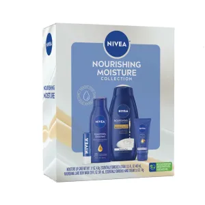 NIVEA Skin Care Set For Her, Nourishing Body Wash, Moisturizing Body Lotion, Lip Balm Stick with Shea Butter, & Hand Cream, 4 Piece Gift Set